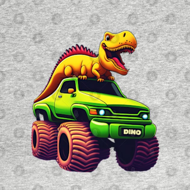 Dinosaurs on a monster truck by IDesign23